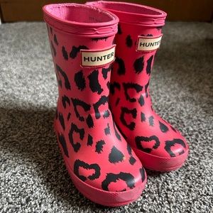 Pink Cheetah Toddler Girl Hunter Rain Boots